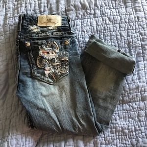 Miss Me Cropped Darkwash Jeans